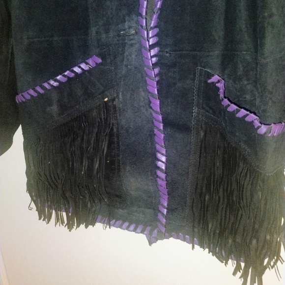 VANNA WHITE FRINGE SUEDE LEATHER COAT VERY BEAUTIFUL PERFECT CONDITION - Picture 2 of 4